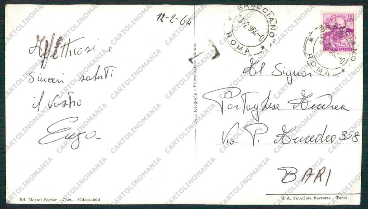 Roma Bracciano Artiglieria Caserma Panoramica Foto FG cartolina ZK2448 – retro