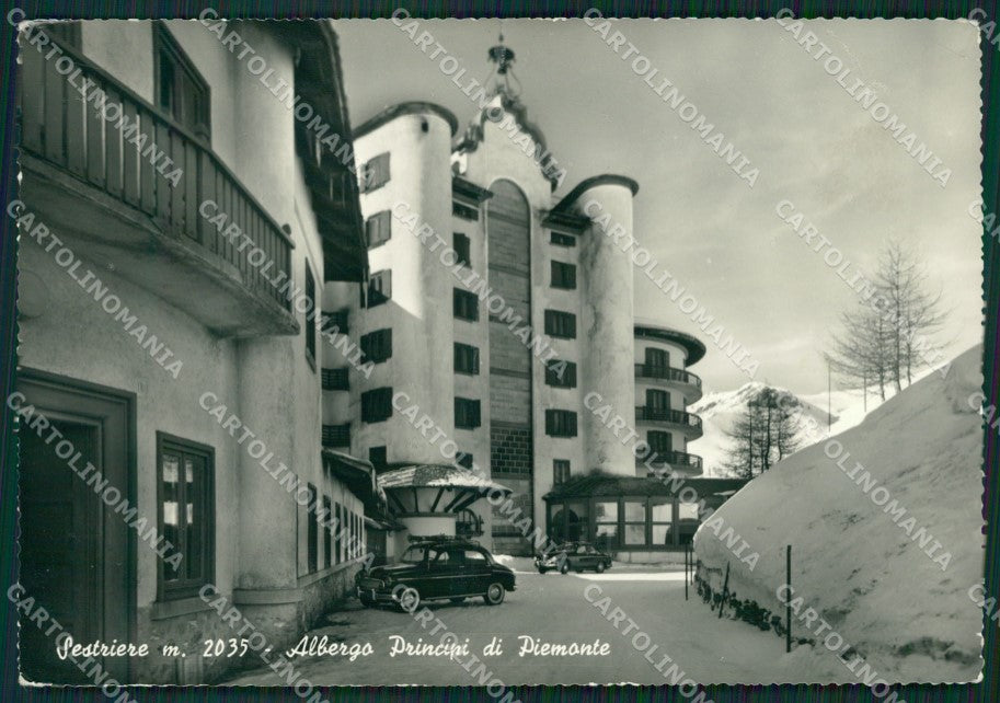 Torino Sestriere Auto Nevicata Foto FG cartolina ZK2462 – fronte