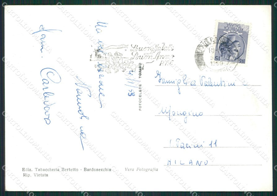 Torino Bardonecchia Trampolino Olimpionico Sci Foto FG cartolina ZK2475 – retro