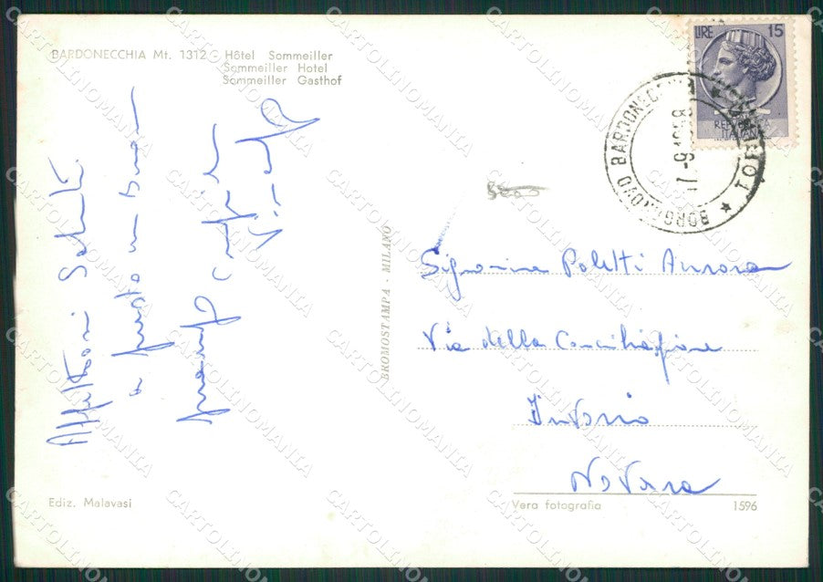 Torino Bardonecchia Auto PIEGHINE Foto FG cartolina ZK2479 – retro