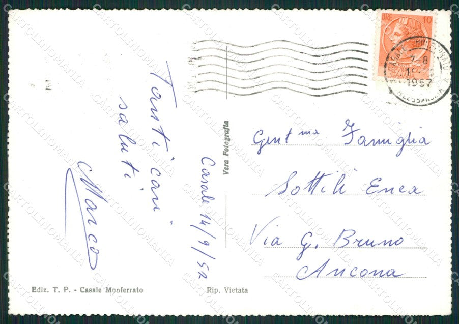 Alessandria Casale Monferrato Foto FG cartolina ZK2502 – retro
