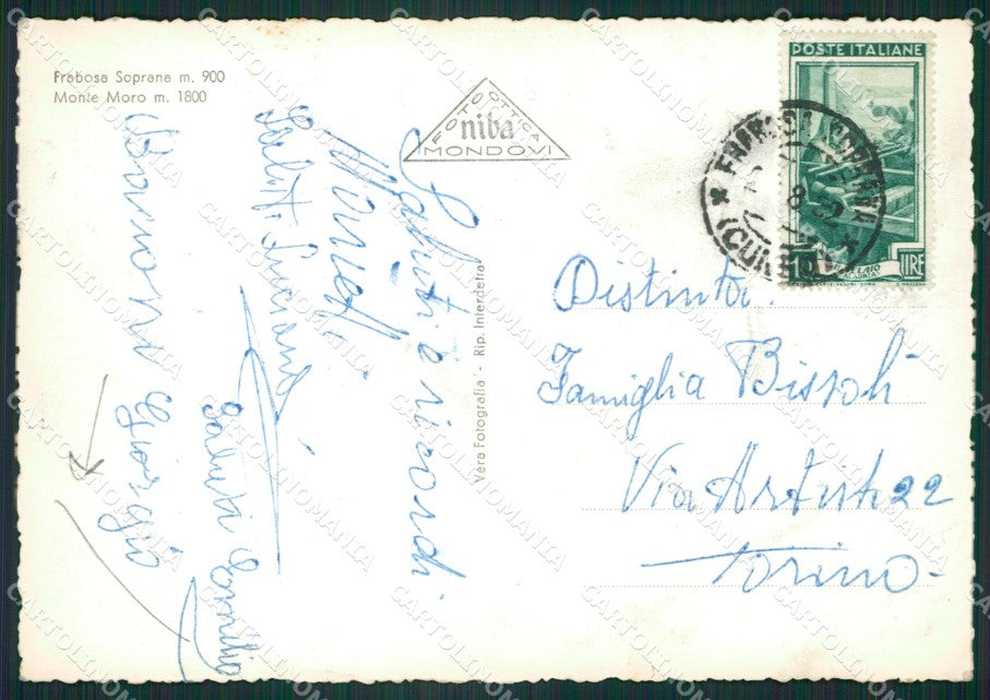 Cuneo Frabosa Soprana PIEGA Sci Seggiovia Foto FG cartolina ZK2520 – retro