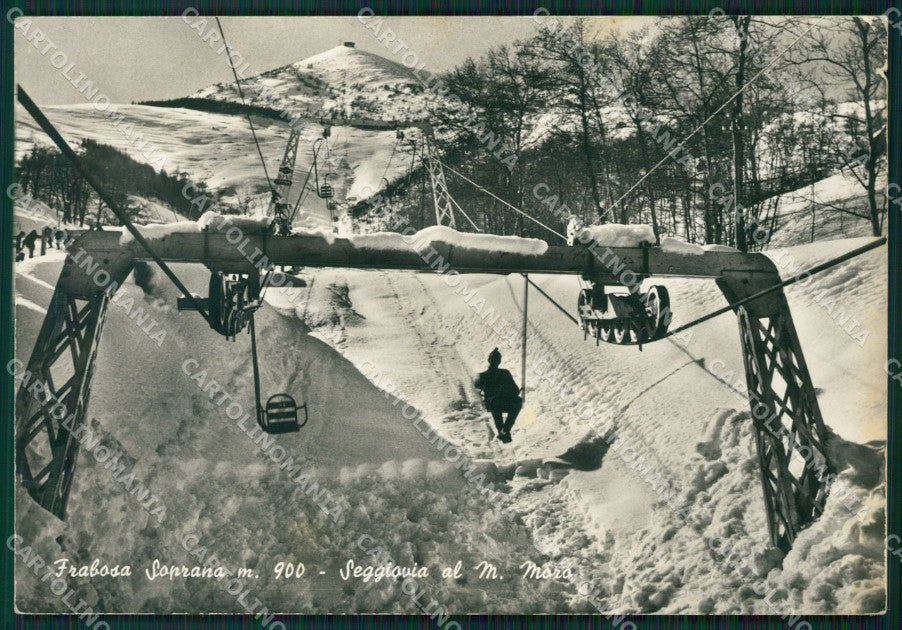 Cuneo Frabosa Soprana Seggiovia Nevicata PIEGHINA Foto FG cartolina ZK2525 – fronte