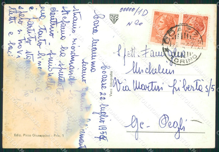 Torino Coazze MACCHIATA Foto FG cartolina ZK2526 – retro