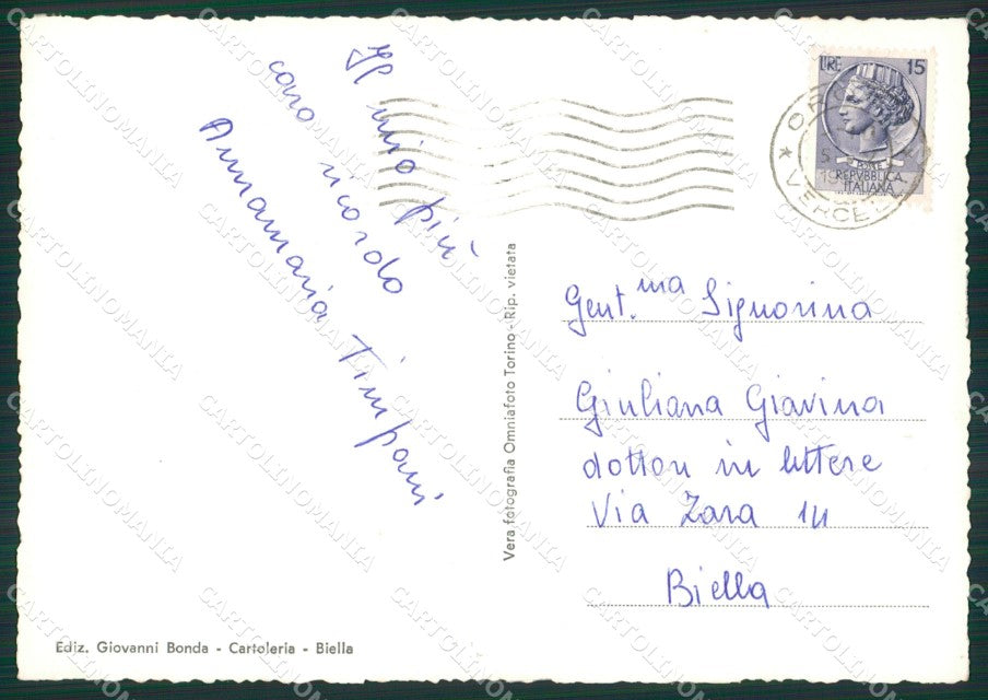 Biella Oropa Seggiovia Sci Foto FG cartolina ZK2529 – retro