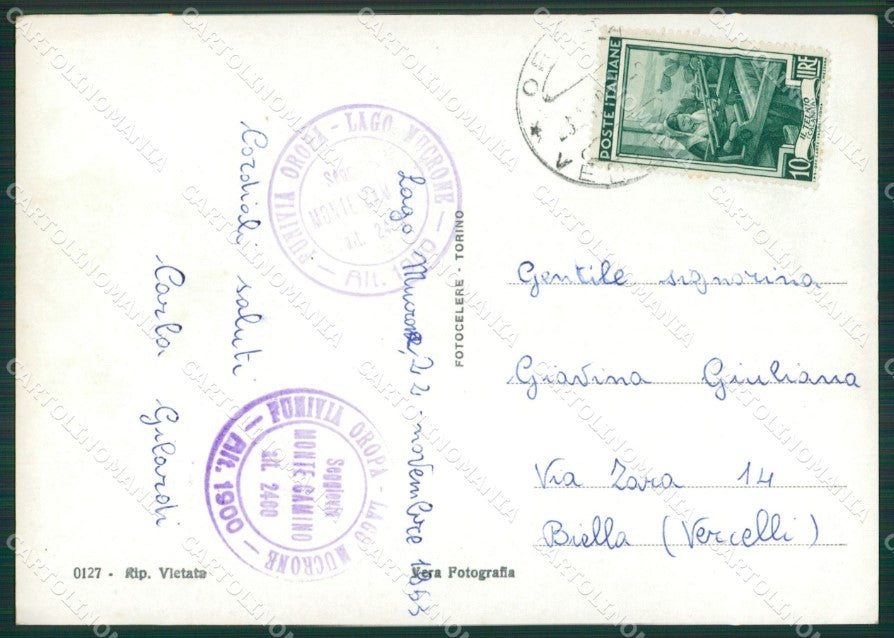 Biella Oropa Funivia Nevicata Foto FG cartolina ZK2531 – retro