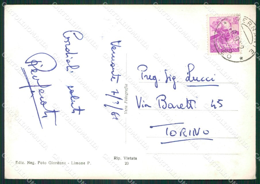 Cuneo Limone Piemonte Seggiovia Foto FG cartolina ZK2533 – retro