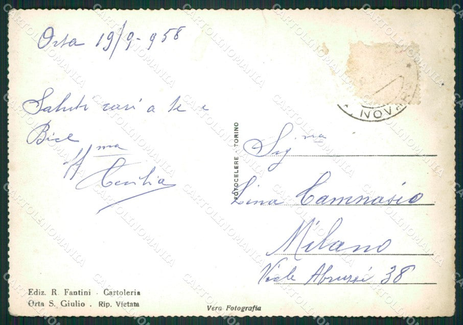 Novara Orta Lago di Foto FG cartolina ZK2540 – retro