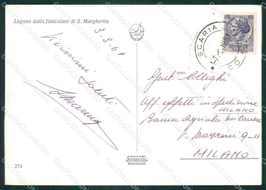 Como Valsolda Santa Margherita Funicolare Foto FG cartolina ZK2558 – retro