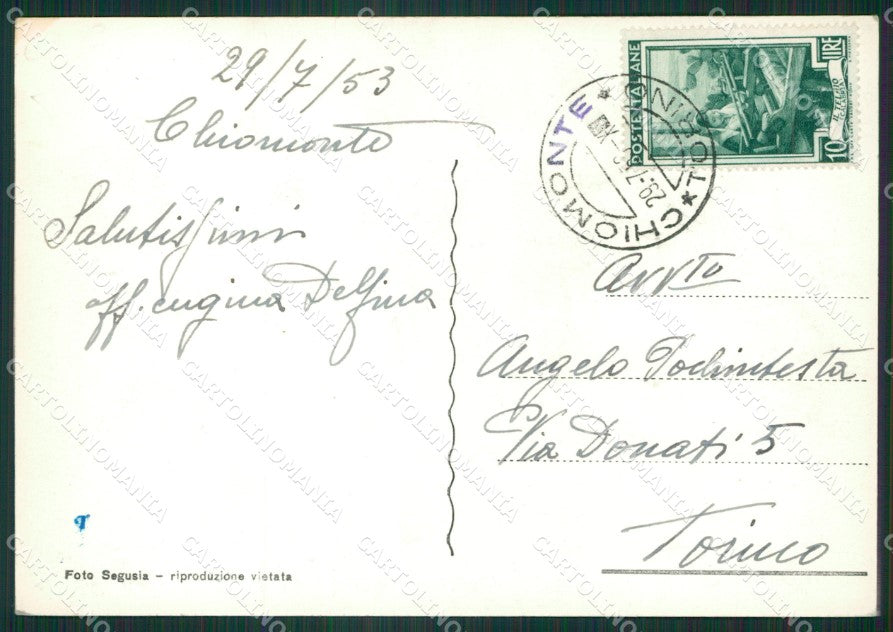 Torino Chiomonte Seggiovia Foto FG cartolina ZK2574 – retro