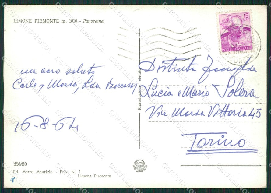 Cuneo Limone Piemonte Foto FG cartolina ZK2586 – retro