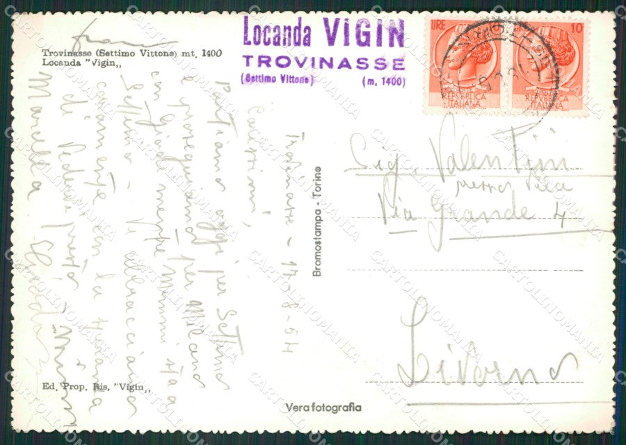 Torino Settimo Vittone Trovinasse Foto FG cartolina ZK2613 – retro