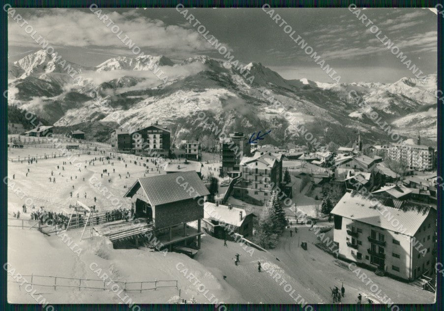 Torino Sauze d'Oulx Nevicata Sci Foto FG cartolina ZK2630 – fronte