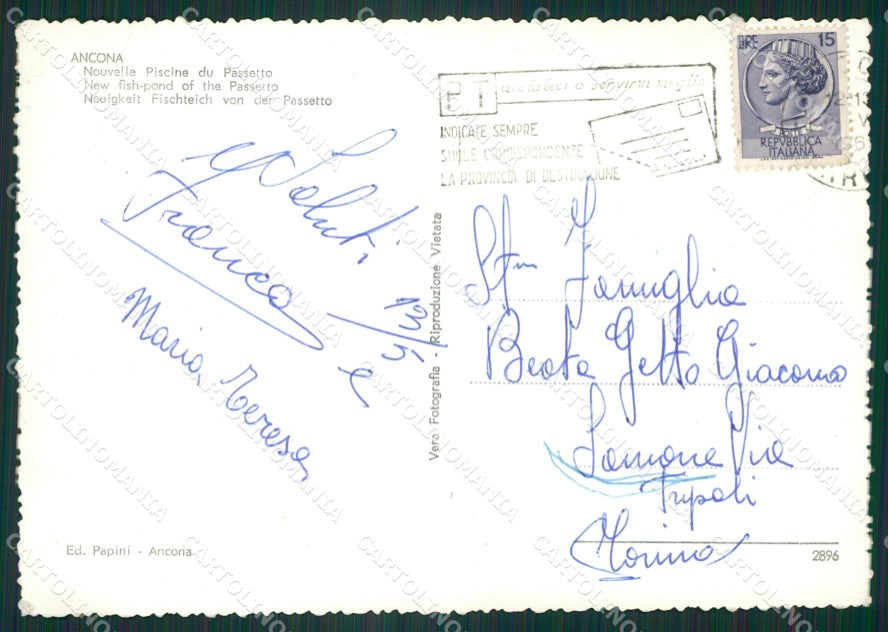Ancona Città PIEGHINE Foto FG cartolina ZK2640 – retro