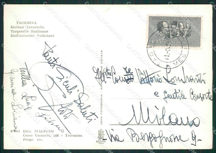 Messina Taormina Costumi Tarantella Foto FG cartolina ZK2656 – retro