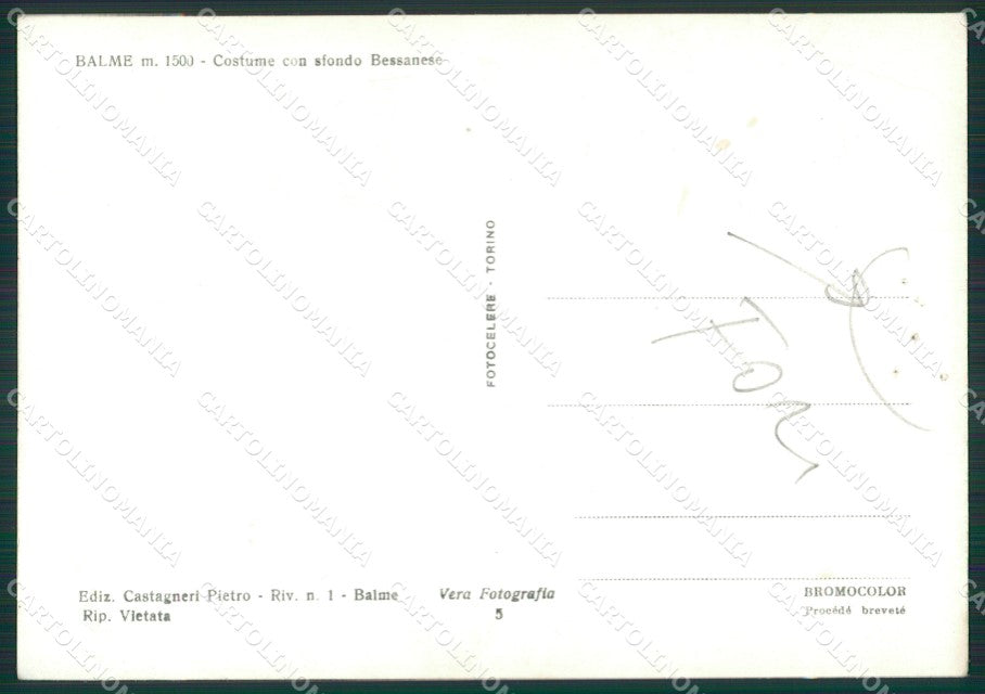 Torino Balme FORI Costume Foto FG cartolina ZK2657 – retro