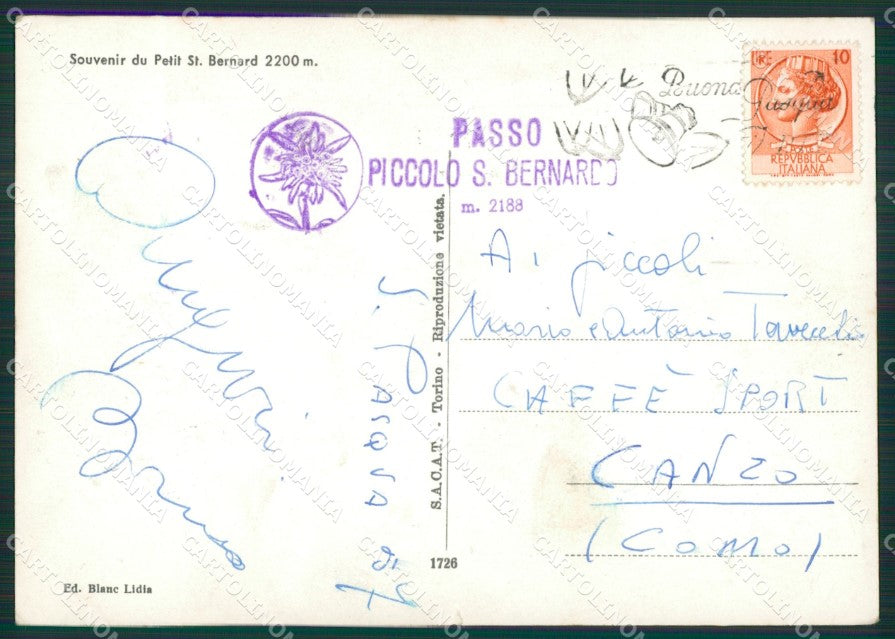 Aosta La Thuile Cane Slitta Foto FG cartolina ZK2663 – retro