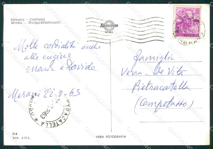 Bolzano Merano Costumi PIEGHE Foto FG cartolina ZK2722 – retro