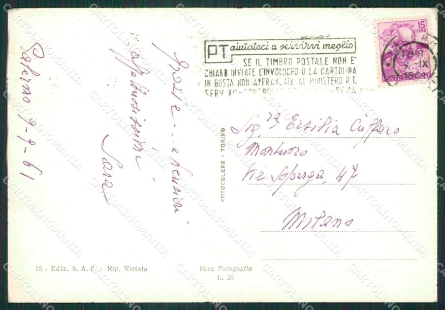 Palermo Città Foto FG cartolina ZK2724 – retro