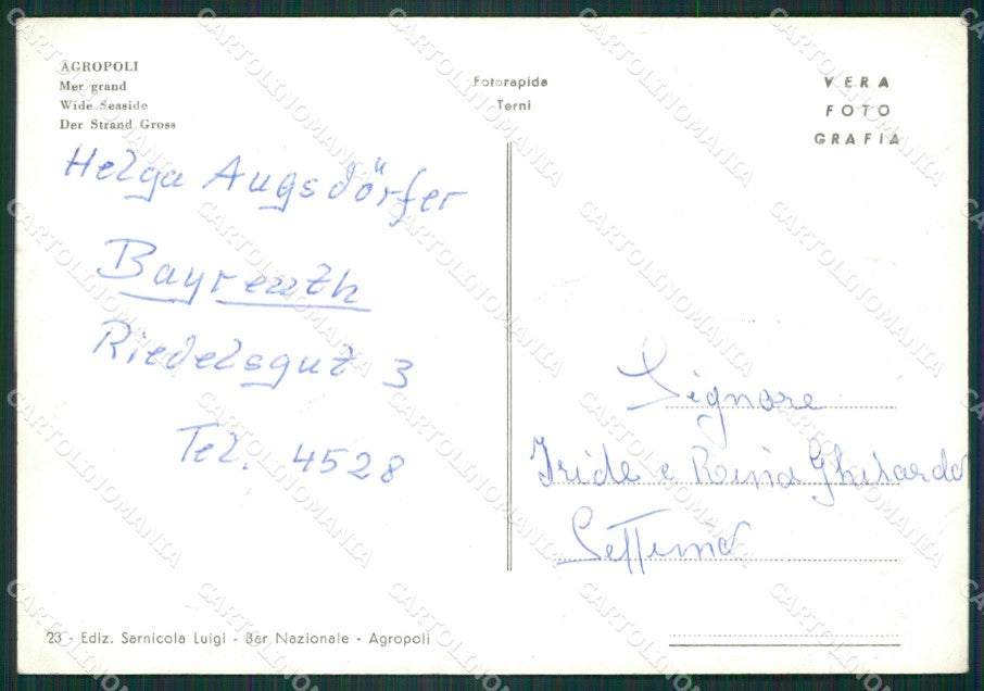 Salerno Agropoli PIEGHINA Foto FG cartolina ZK2757 – retro