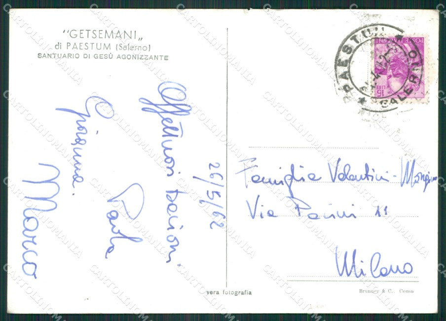 Salerno Capaccio Getsemani Foto FG cartolina ZK2758 – retro