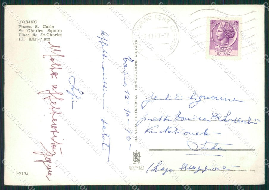 Torino Città Auto PIEGHINA Foto FG cartolina ZK2808 – retro