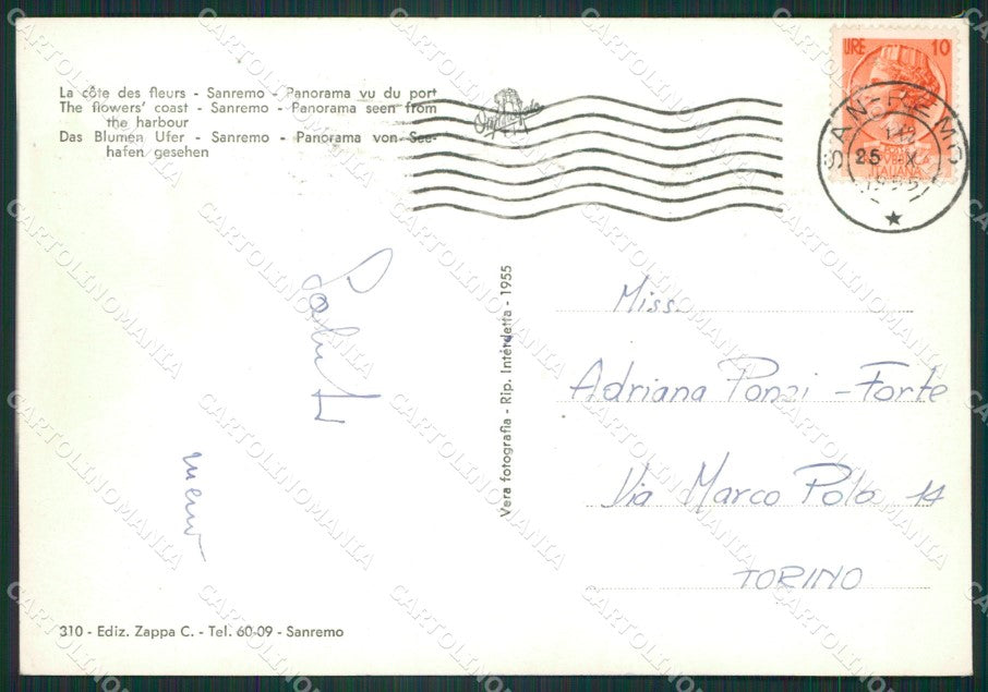 Imperia Sanremo Foto FG cartolina ZK2824 – retro