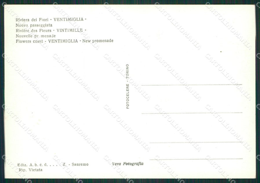 Imperia Ventimiglia Foto FG cartolina ZK2825 – retro