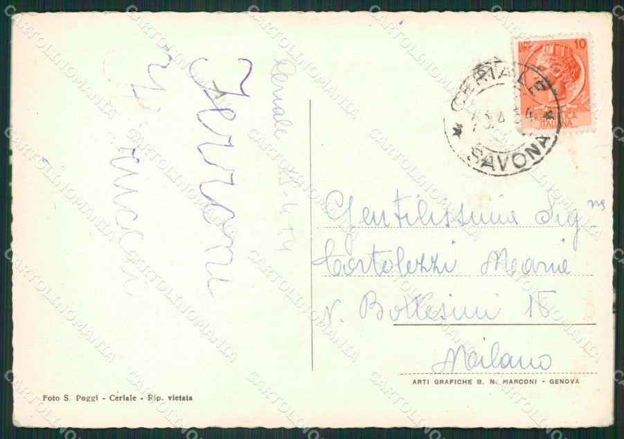 Savona Ceriale PIEGHINA Foto FG cartolina ZK2828 – retro