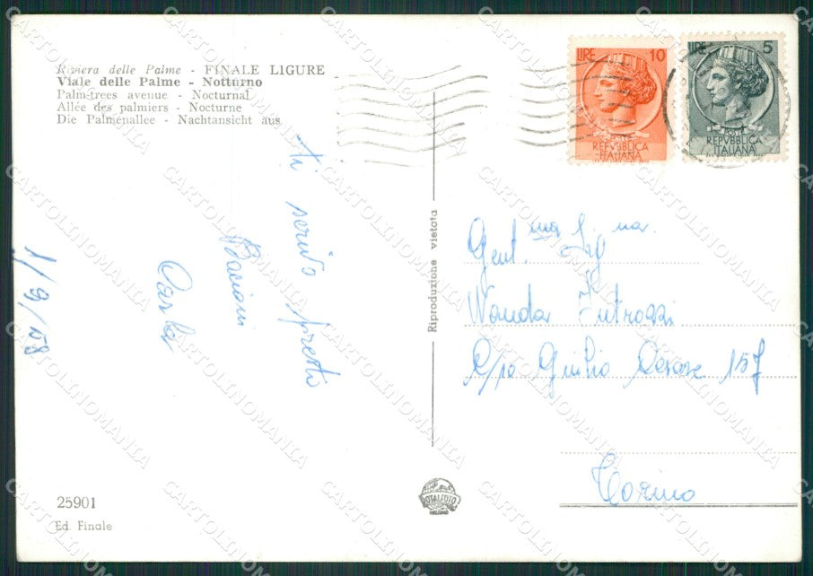 Savona Finale Ligure Auto Foto FG cartolina ZK2846 – retro
