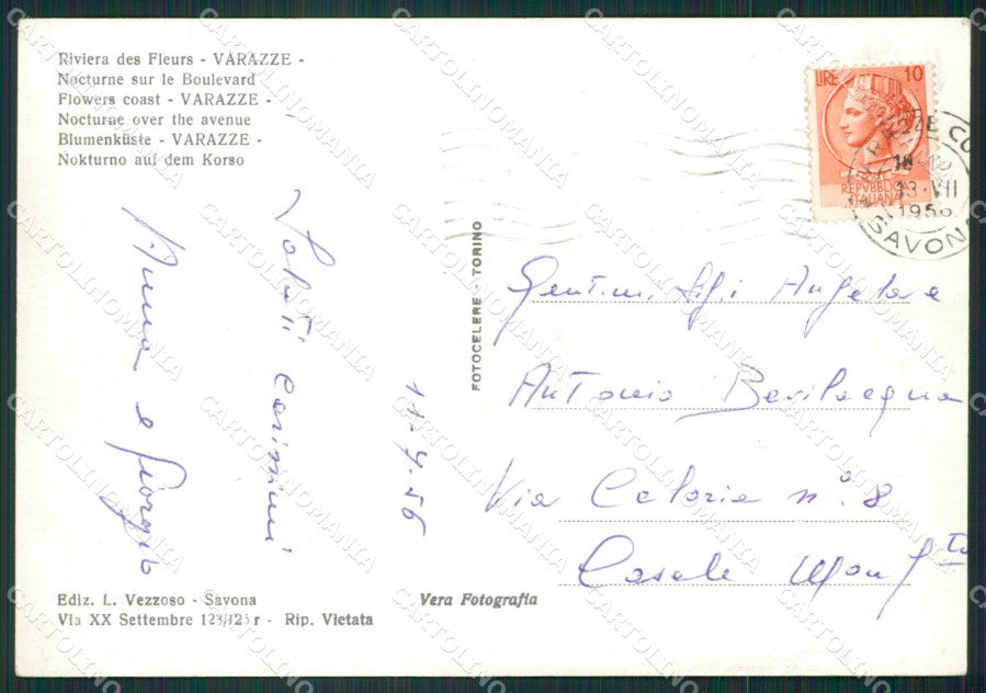 Savona Varazze Auto Foto FG cartolina ZK2852 – retro