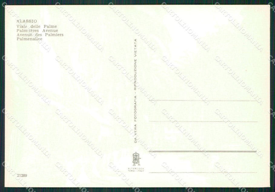 Savona Alassio Foto FG cartolina ZK2859 – retro