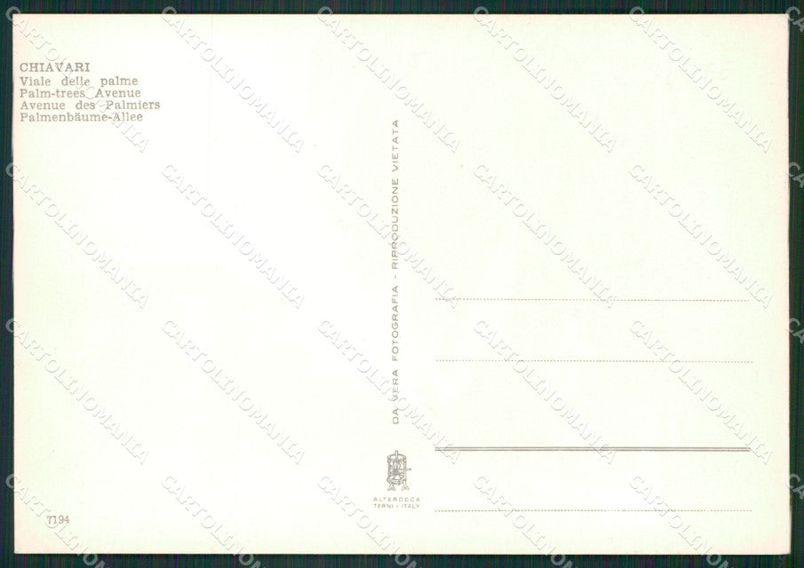 Genova Chiavari Auto Foto FG cartolina ZK2885 – retro