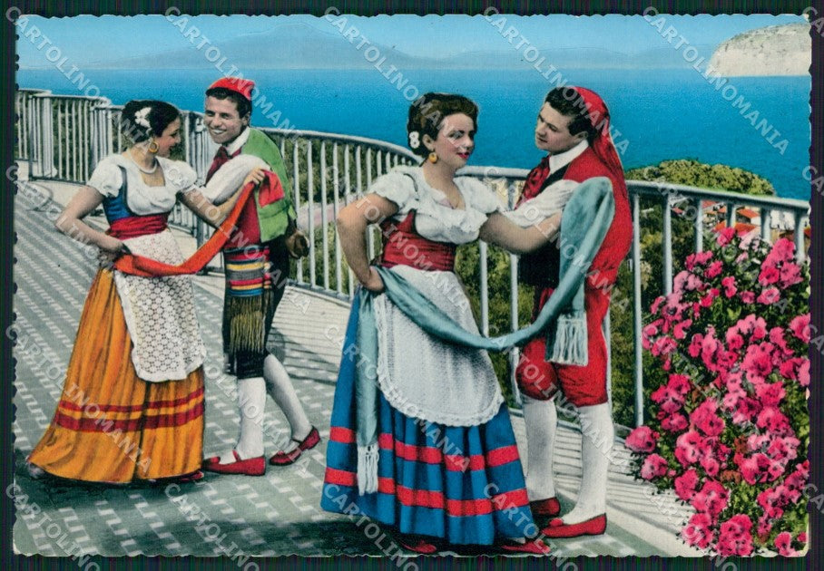 Napoli Sorrento Tarantella Costumi Foto FG cartolina ZK2906 – fronte