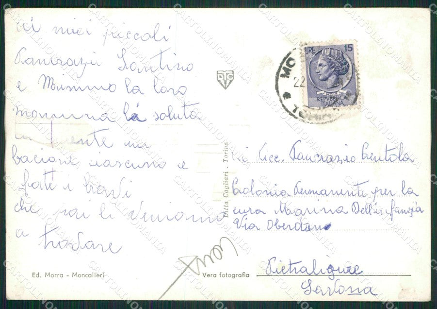 Torino Moncalieri COLLA Foto FG cartolina ZK2958 – retro