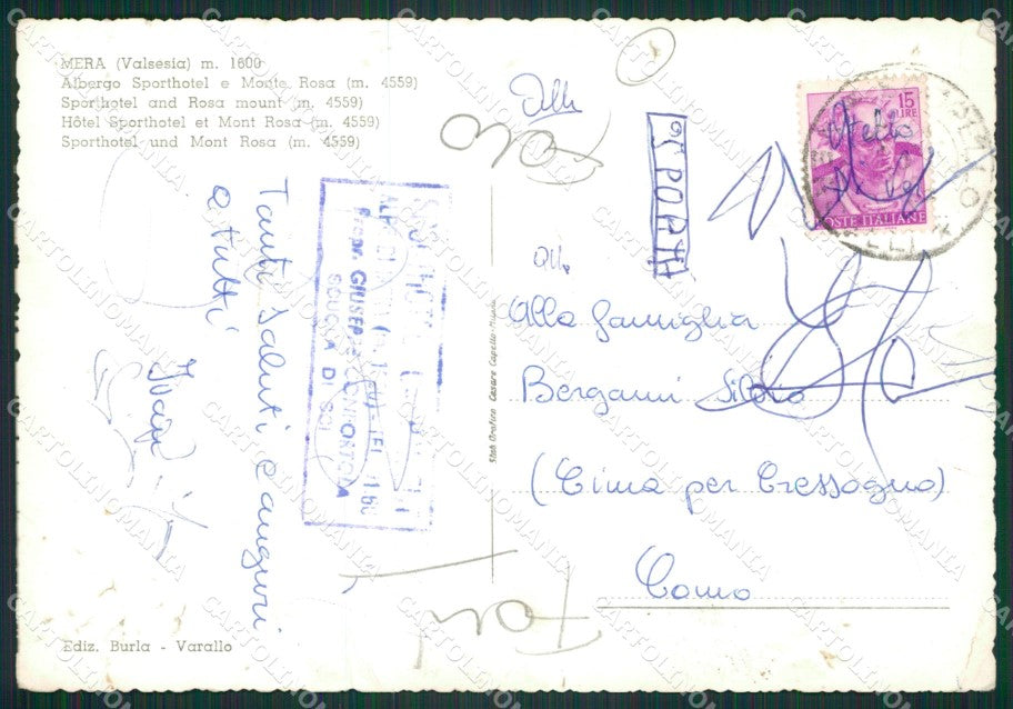 Vercelli Scopello Mera Sci FORI Foto FG cartolina ZK2972 – retro