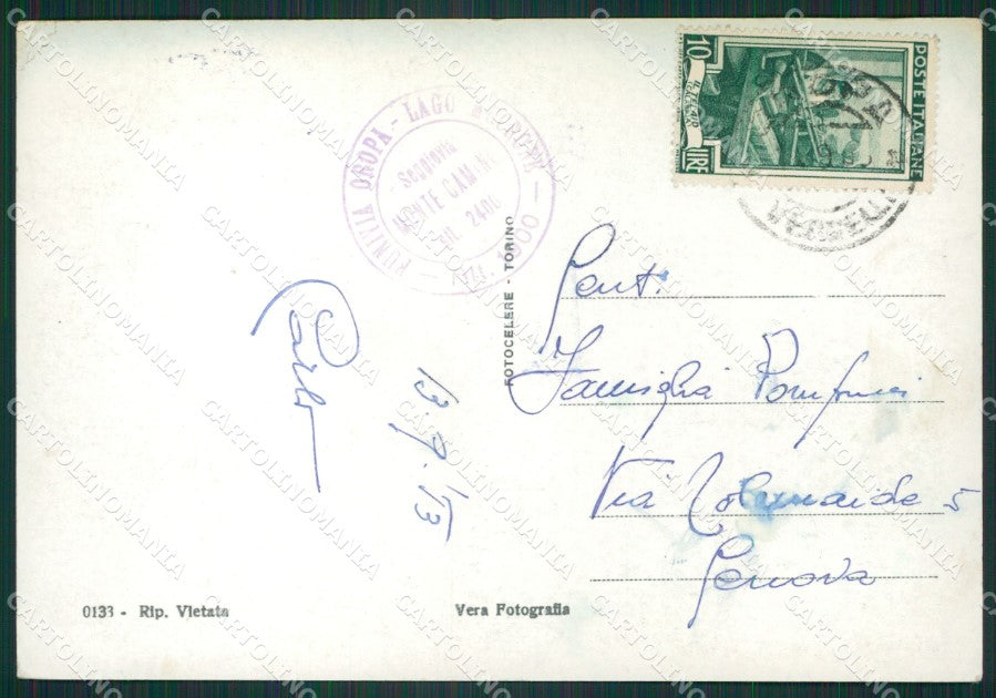 Biella Monte Mucrone Nevicata Seggiovia Foto FG cartolina ZK2973 – retro