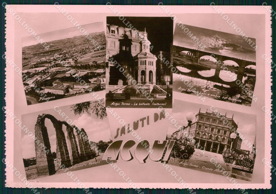 Alessandria Acqui Terme Saluti da Foto FG cartolina ZK2976 – fronte
