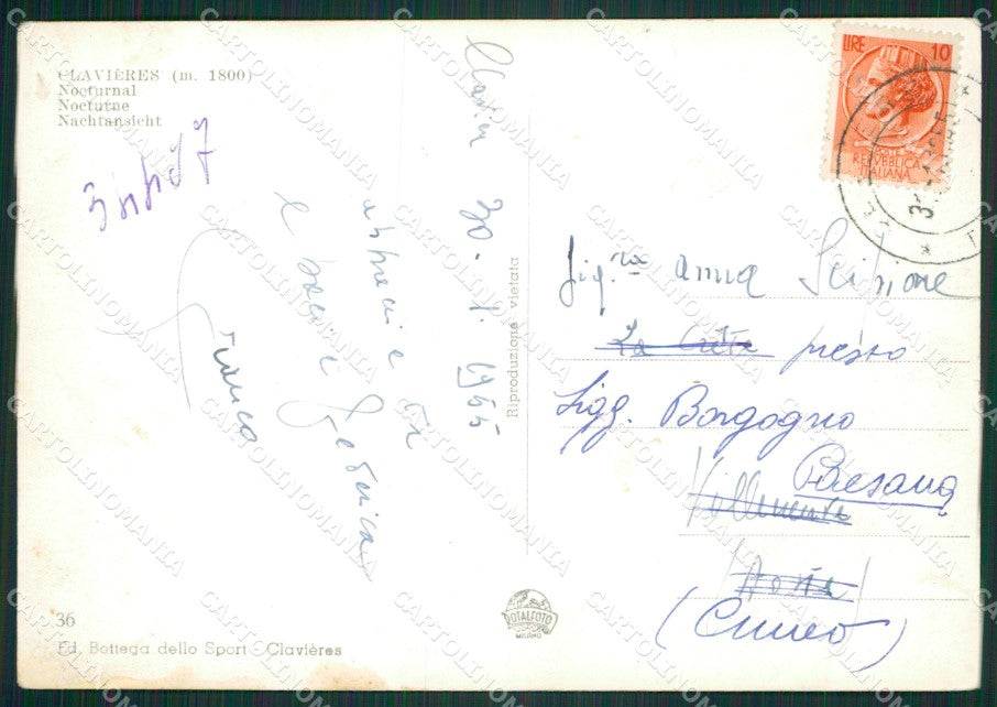 Torino Clavieres Nevicata Foto FG cartolina ZK2981 – retro