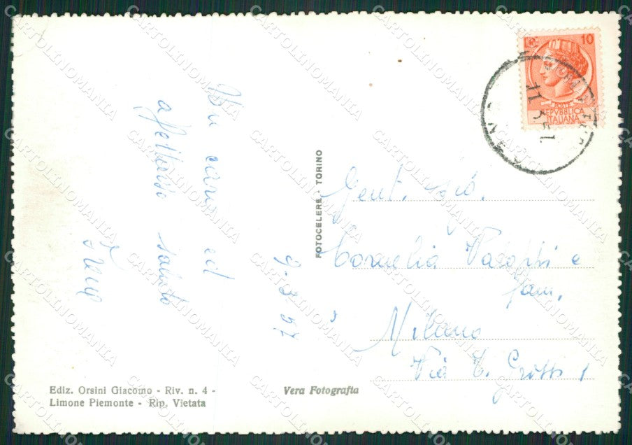 Cuneo Limone Piemonte Sci Foto FG cartolina ZK2994 – retro