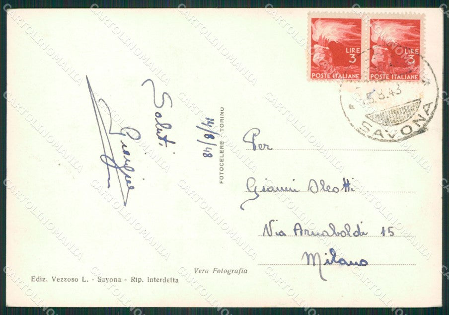 Savona Alassio Foto FG cartolina ZK3042 – retro