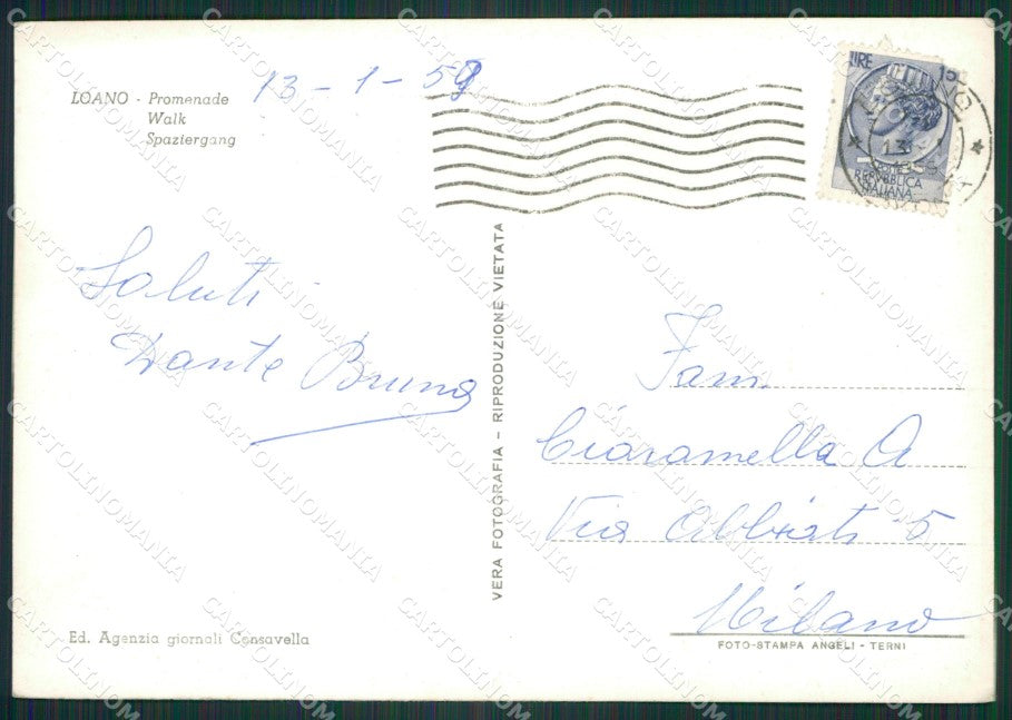 Savona Loano PIEGHINA Foto FG cartolina ZK3043 – retro