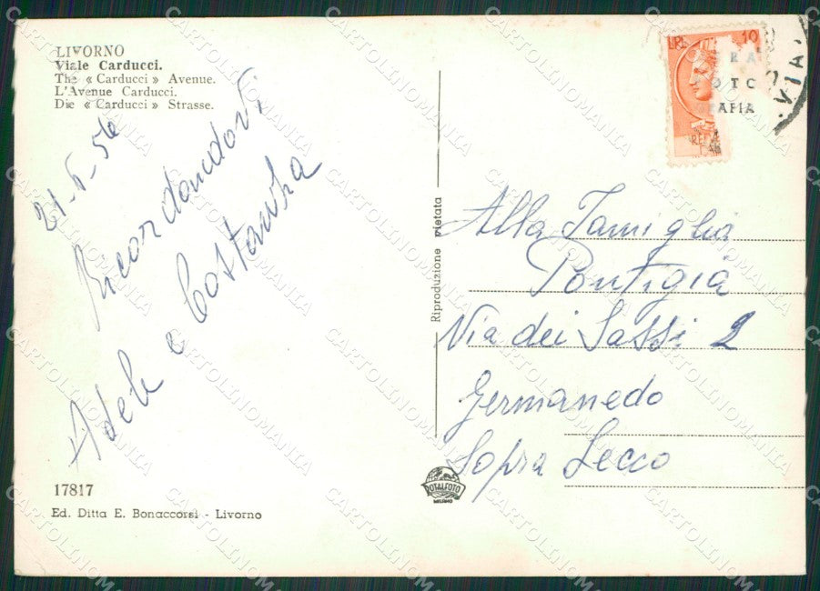 Livorno Città PIEGHINA Foto FG cartolina ZK3045 – retro