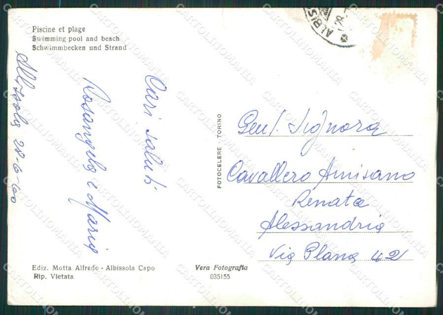 Savona Albissola PIEGHINA Foto FG cartolina ZK3085 – retro