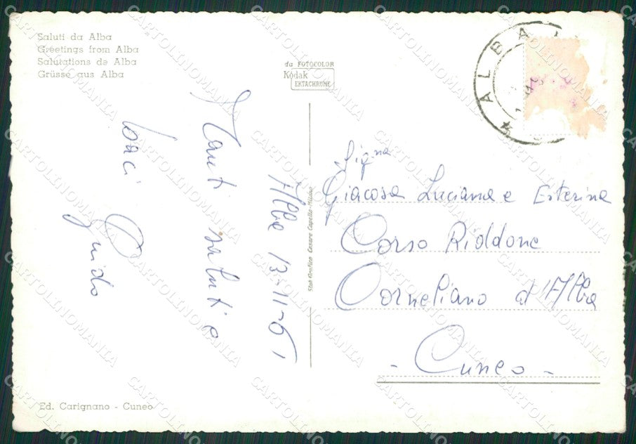 Cuneo Alba Foto FG cartolina ZK3094 – retro
