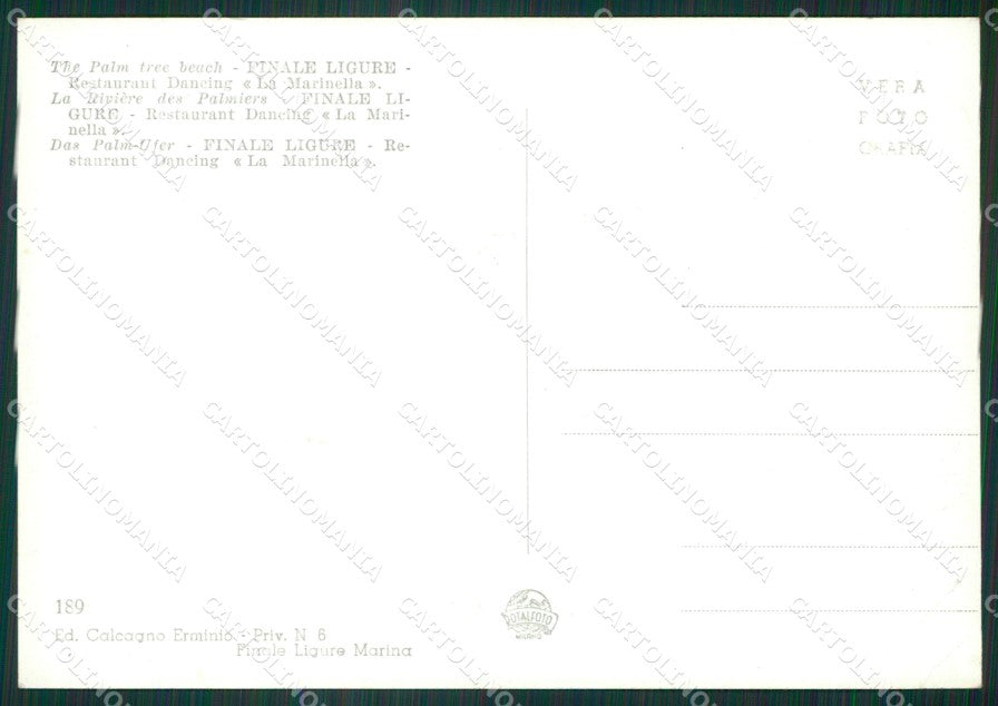 Savona Finale Ligure PIEGHINA Foto FG cartolina ZK3100 – retro