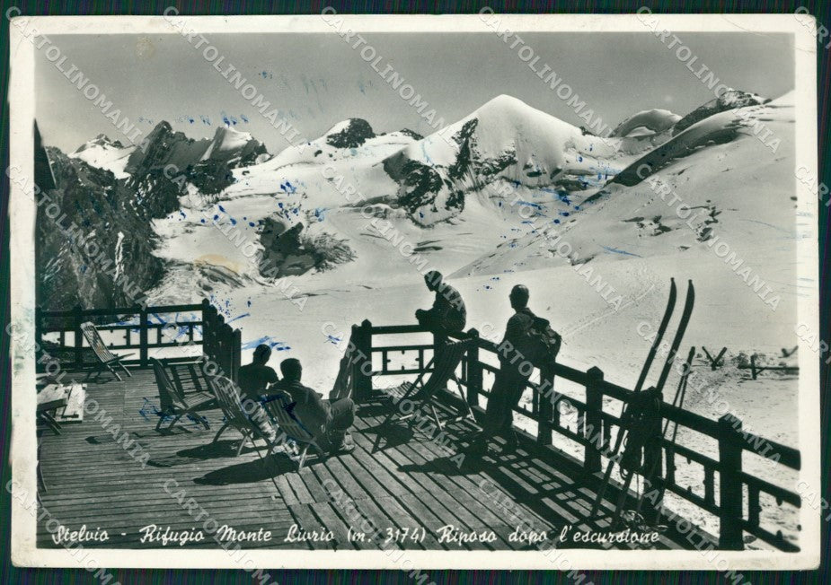 Sondrio Rifugio Monte Livrio Stelvio Sci PIEGHINA Foto FG cartolina ZK3104 – fronte