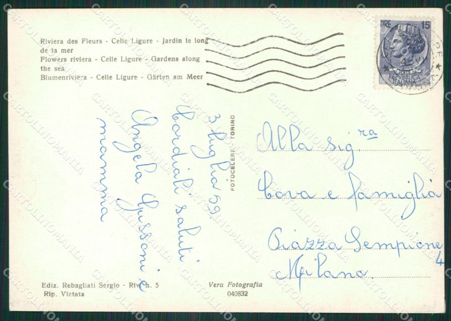 Savona Celle Ligure Foto FG cartolina ZK3107 – retro