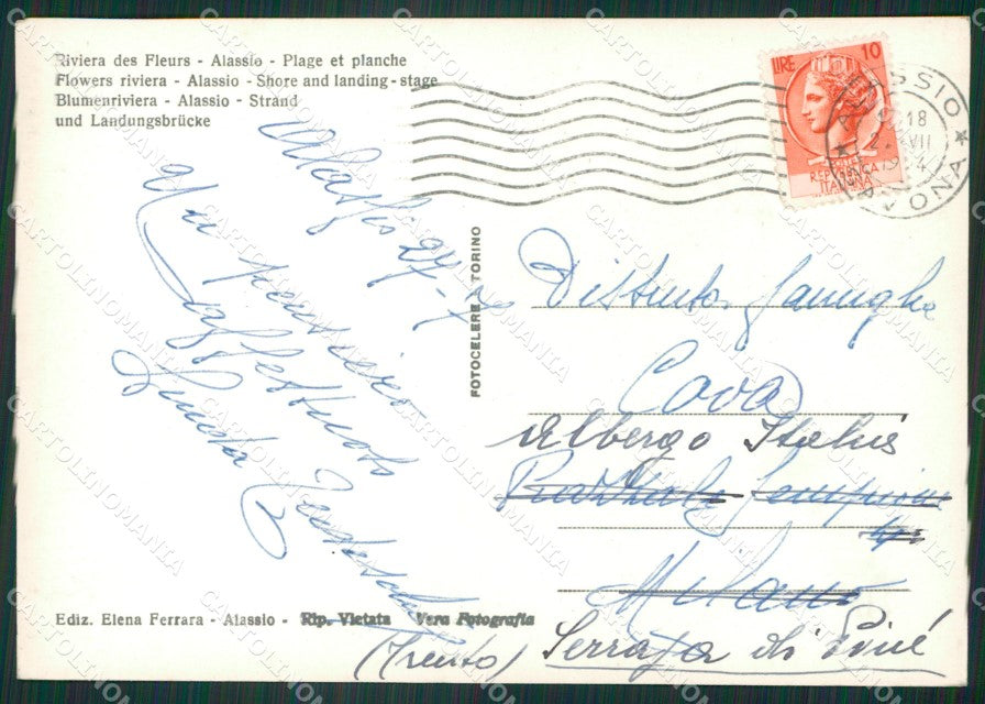 Savona Alassio Foto FG cartolina ZK3109 – retro