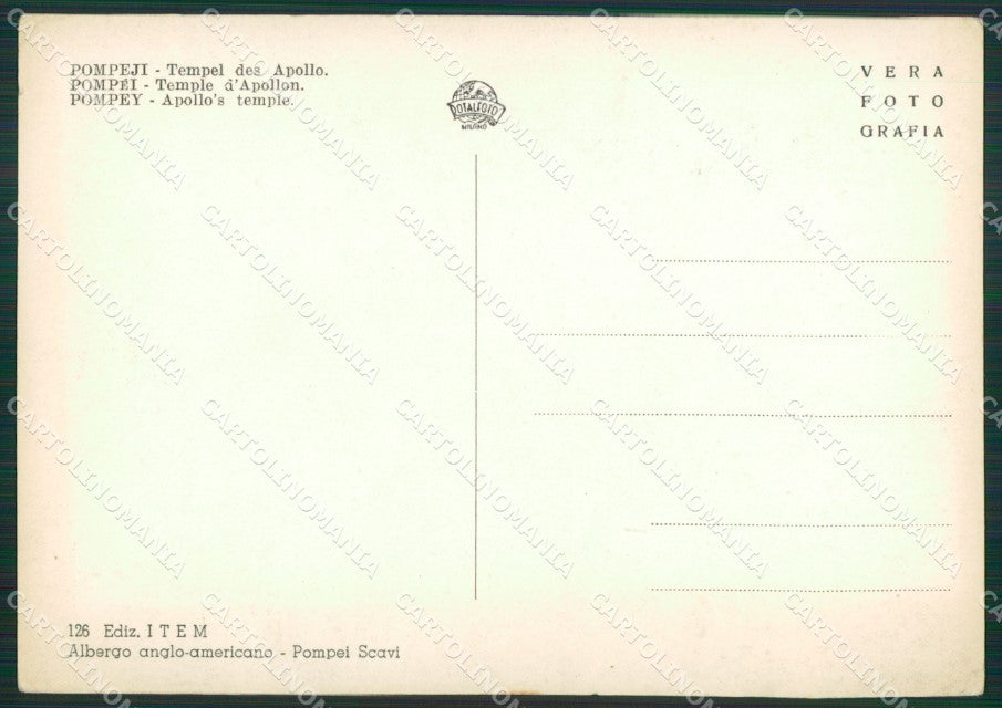 Napoli Pompei Foto FG cartolina ZK3149 – retro